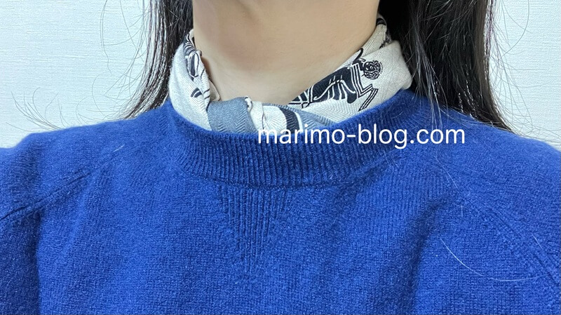 エルメスガブロッシュの巻き方(服の中に隠す)