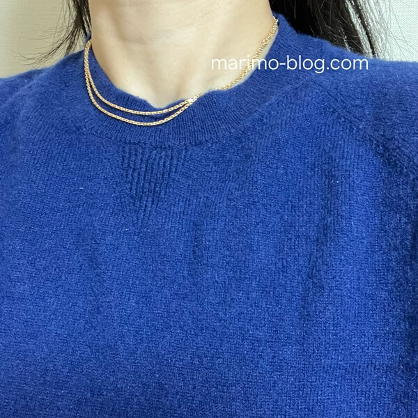 ヴァンクリのフォルサチェーン70cmを二重巻き（二連）にした着画