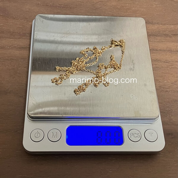 ヴァンクリのフォルサチェーン75cmの重さは8g