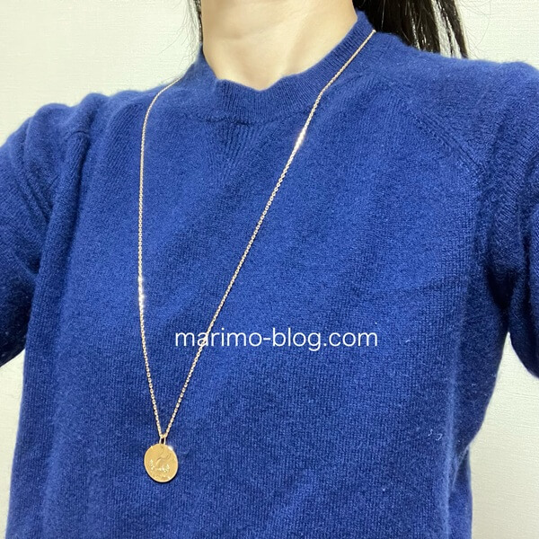 ヴァンクリのゾディアックフォルサチェーンを67cmで着けた着画