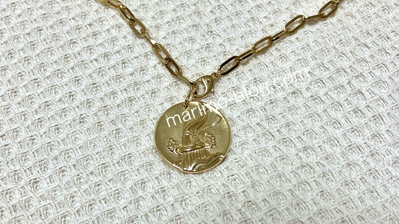 ヴァンクリゾディアックネックレス（みずがめ座）にカルティエサントス風ネックレスをつけた