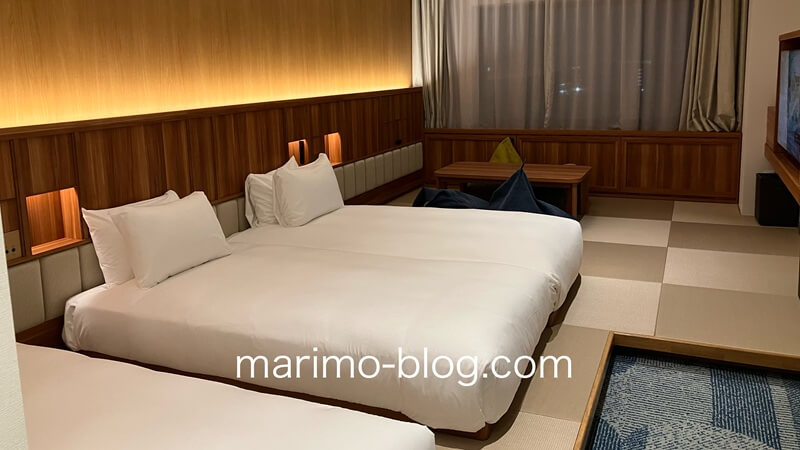 ザロイヤルパークホテル舞浜には土足厳禁の畳部屋あり（スーペリア トリプル ローベッド ギリシャブルー）