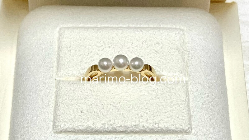 ミキモトの3連ベビーパールリング(PR-1476K)を値上げ前にオンラインで購入